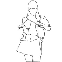 Illustration vector of Kpop fashion stage. idols of Koreans performing. K-pop female fashion idol. female singer who is singing wearing beautiful clothes