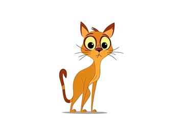 cute orange cartoon cat with big eyes Generative AI