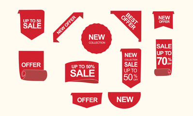 set of red sale tags