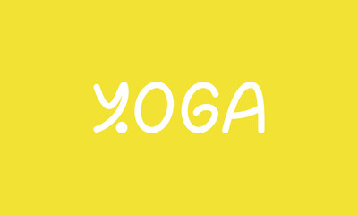 Fototapeta na wymiar logotype typography logo for yoga in yellow background