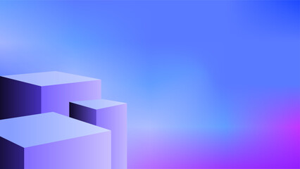 Obraz premium Cube pillars over gradient sky blue abstract gradient