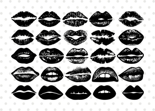 Lips Silhouette, Lips SVG, Lip Svg, Kissing Lip Svg, Sexy Lips Svg, Lips Bundle, SB00200