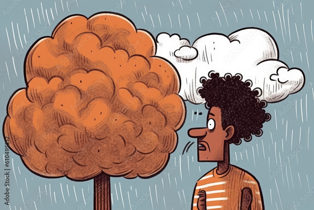 Poster man admiring a majestic tree in a park generative ai
