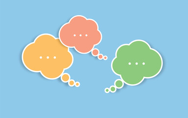 Blank speech bubbles with drop shadow vector illustration