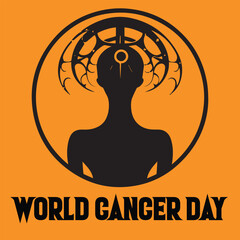 World cancer day silhouette vector illustration