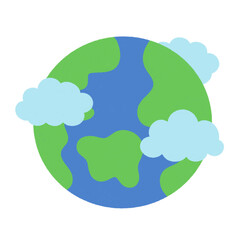 Clouds and earth globe concept icon.