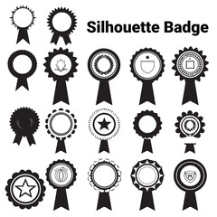 A set of silhouette badge vector illustration