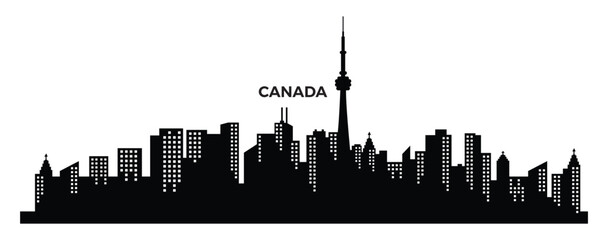 Canada city silhouette. Travel background silhouette.	

