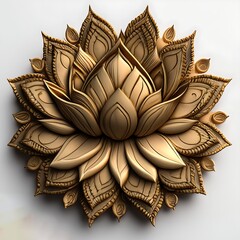 Lotus flower, paisley, Indian ornament, Ai generated 