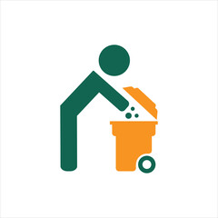 man with recycle bin