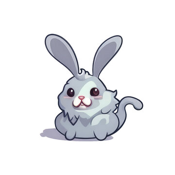 chubby happy easter bunny rabbit ai image generative