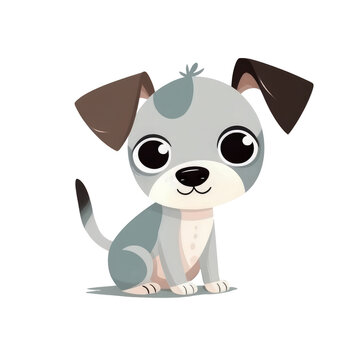adorable baby dog with cute little smile sitting on the paws ai image generative