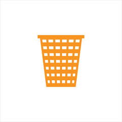 Yellow vector illustration of trash can basket