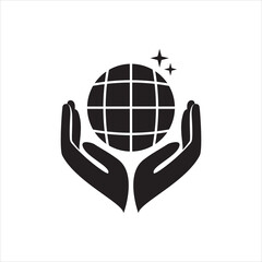 hand holding globe
