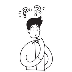 hand drawn doodle Thoughtful person illustration vector