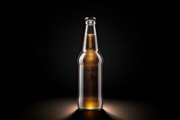 Beer Bottle Mockup On Black Background