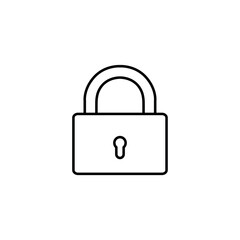 Lock line icon, logo vector