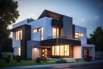 aesthetic modern house . generative Ai