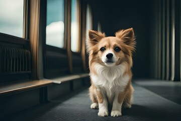 chihuahua in front of a door