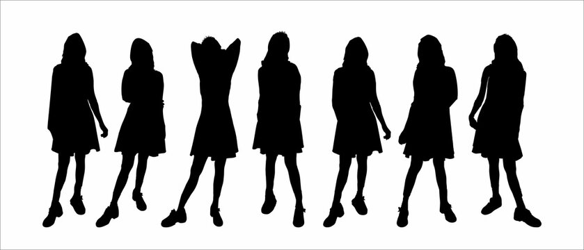 woman silhouette standing in pose or style