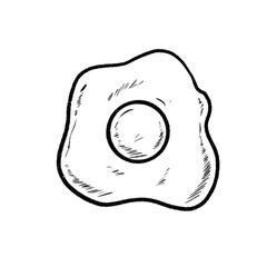 Fried egg sketch. Hand drawn breakfast 