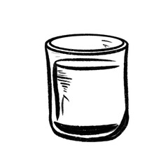 Glass of water sketch hand drawn. 