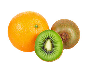 Kiwi and orange fruit transparent png