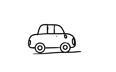 black outline of a car on a white background