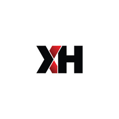 Letter XH simple logo design vector