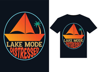 Lake Mode Distressed illustrations for print-ready T-Shirts design