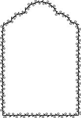 Multifoil Arch spiral Leaf rectangular frame architectural window door laurel flower frame floral leaf borders natural botanical branches decoration wedding anniversary celebration beautiful arabesque