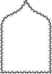 Ogee Arch spiral Leaf rectangular frame architectural window door laurel flower frame floral leaf borders natural botanical branches decoration wedding anniversary celebration beautiful arabesque