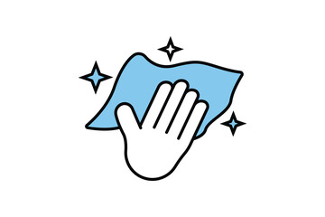 Hygiene cleaning. hand with wet cleaning. Two tone icon style design. Simple vector design editable