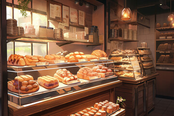 繊細で芸術的な街や村系背景のイラスト(AI generated image)