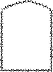 Pseudo Four centered arch spiral Leaf rectangular frame architectural window door laurel flower frame floral leaf borders natural botanical branches decoration wedding anniversary celebration beautifu