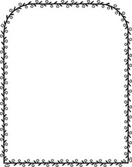 Pseudo three centered arch spiral Leaf rectangular frame architectural window door laurel flower frame floral leaf borders natural botanical branches decoration wedding anniversary celebration