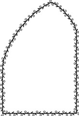 Rampant Arch spiral Leaf rectangular frame architectural window door laurel flower frame floral leaf borders natural botanical branches decoration wedding anniversary celebration beautiful arabesque 