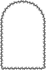 Round Arch spiral Leaf rectangular frame architectural window door laurel flower frame floral leaf borders natural botanical branches decoration wedding anniversary celebration beautiful arabesque