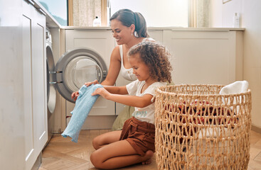 Cleaning, help and washing machine with mother and daughter for laundry, learning and cleaner....