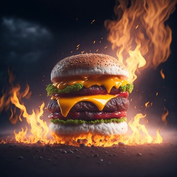 Cheeseburger, lots of meat, special recipe sauce topped with runny sauce.