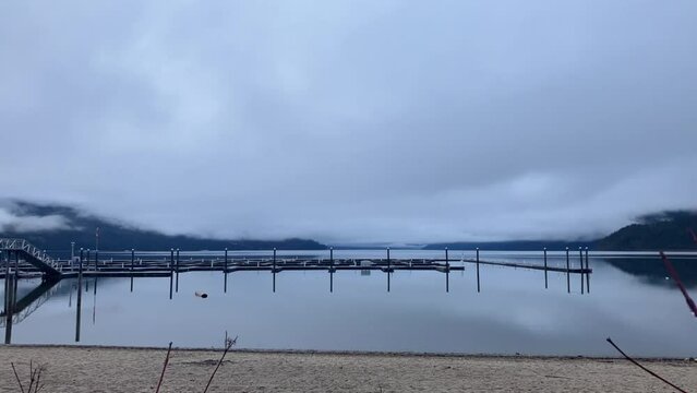 Clouds in Motion: Capturing the Dynamic Beauty of Mabel Lake's Sandy Shoreline