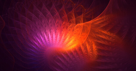 3D rendering abstract colorful fractal light background