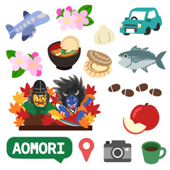 青森のアイコン　線無し