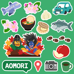 青森のアイコン　線無し　フチ付き