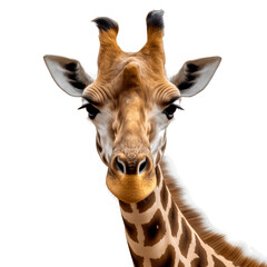 Fototapeta premium Portrait of giraffe isolated on white background
