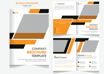 Professional real estate or construction business bi-fold brochure design construction company profile brochure template