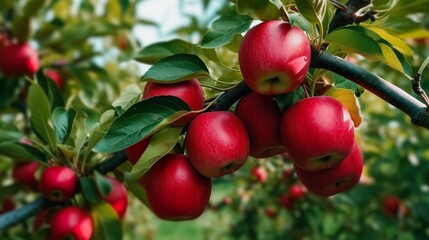 red apples on a tree created with Generative AI