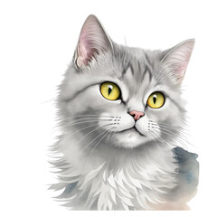 Fototapeta premium Anggora Drawing Vector illustration , Assorted Cat Face Style Outline, Anggora illustration Vintage Sketch Pastel Watercolor