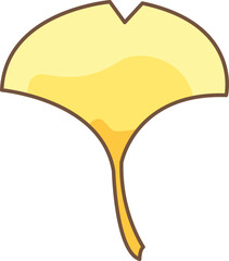 Yellow ginkgo leaf vector illustration for decoration on Autumn season and food concept.