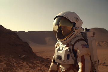 Obraz na płótnie Canvas Astronaut on mars